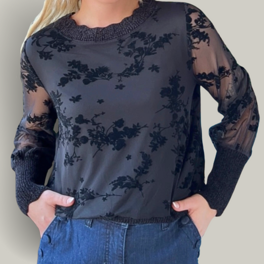 FDJ - Flocked Mesh Top