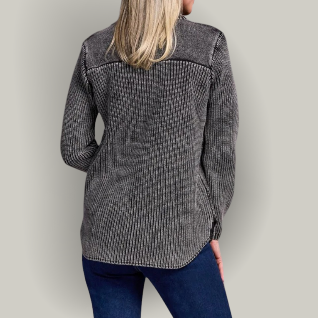 Tribal - Special Wash Sweater Shacket