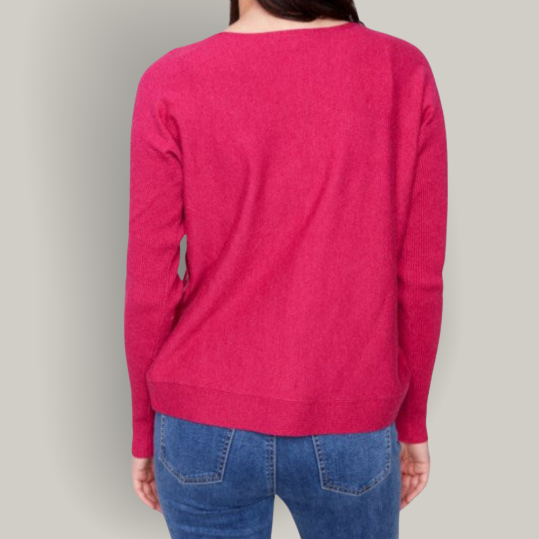 Charlie B - Boat Neck Sweater With Side Button Detail