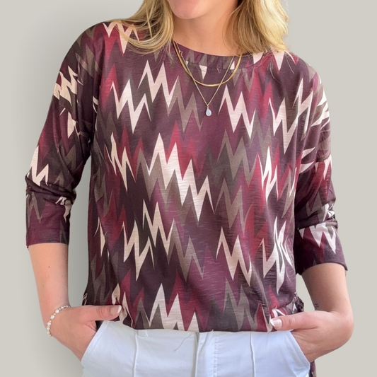 Tango Mango - Patterned 3/4 Sleeve Top