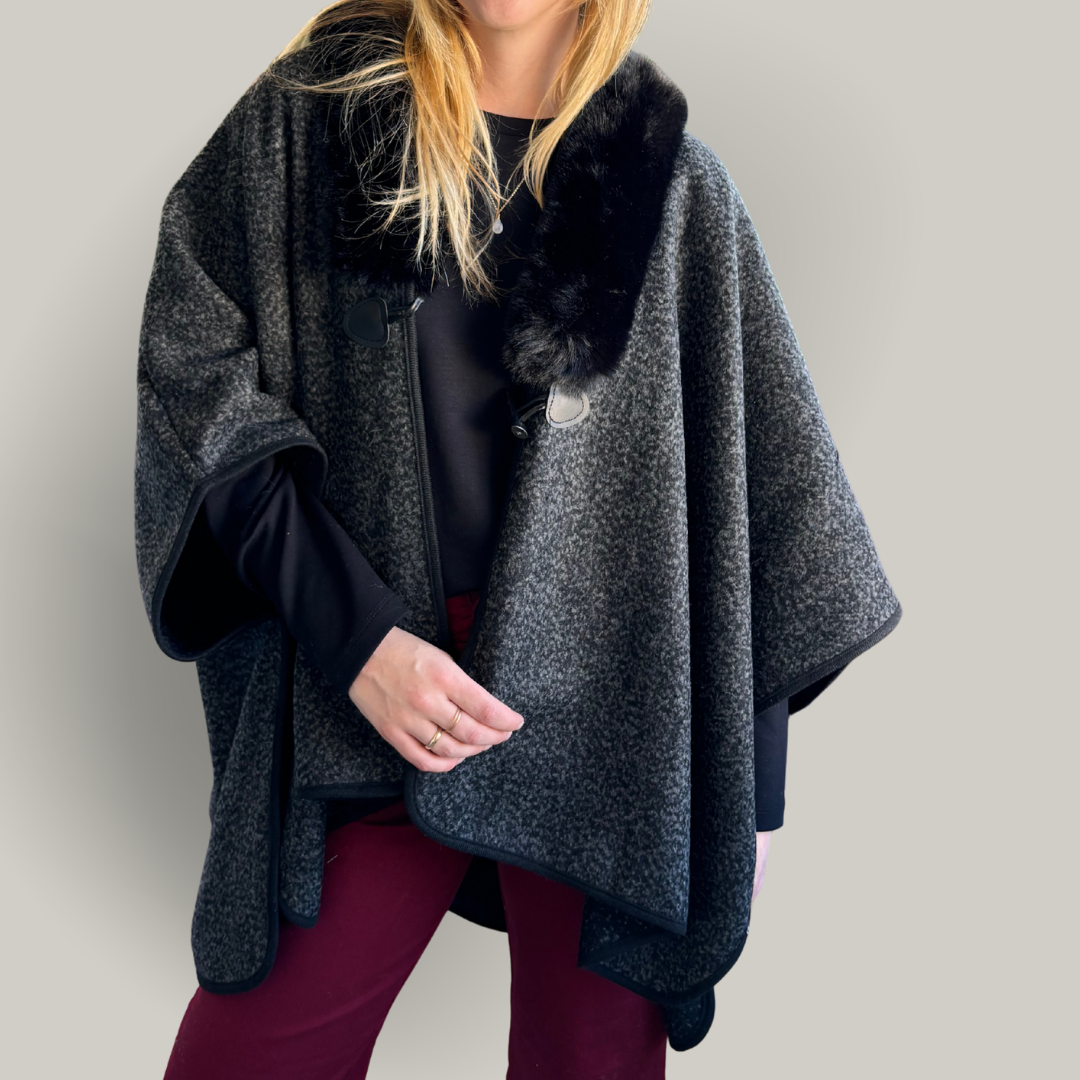 Alina - Patterned Poncho