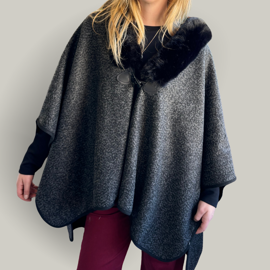 Alina - Patterned Poncho
