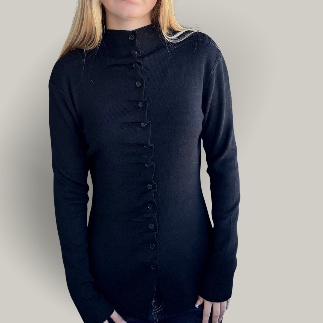 Elena Wang - Ruffle Front Cardigan