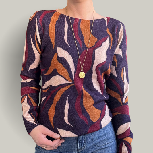 Carreli - Patterned Round Neck Sweater