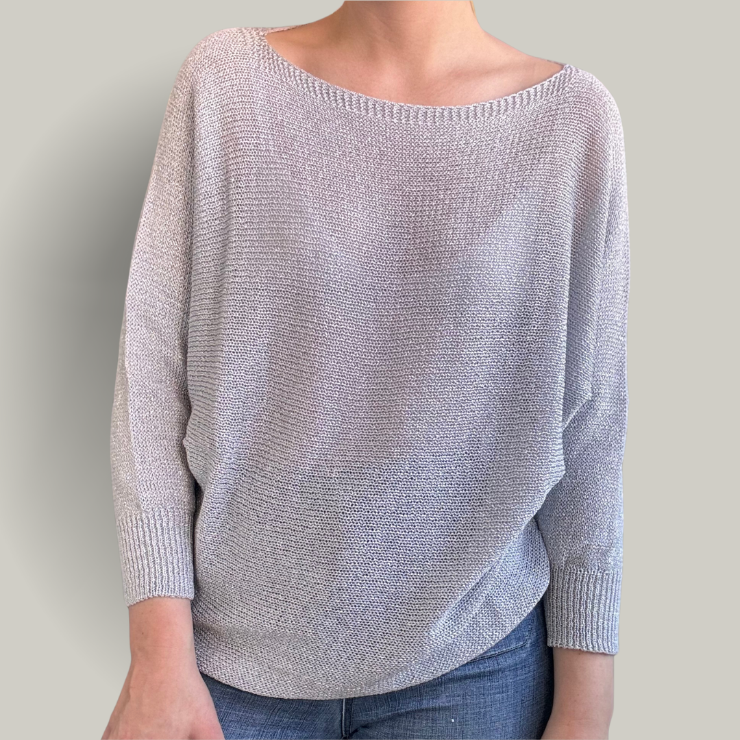 Moda Elegante - Sparkle Batwing Sleeve Top
