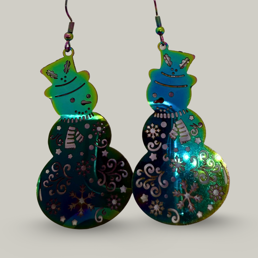 Audrey's - Rainbow Snowman Dangle Earrings