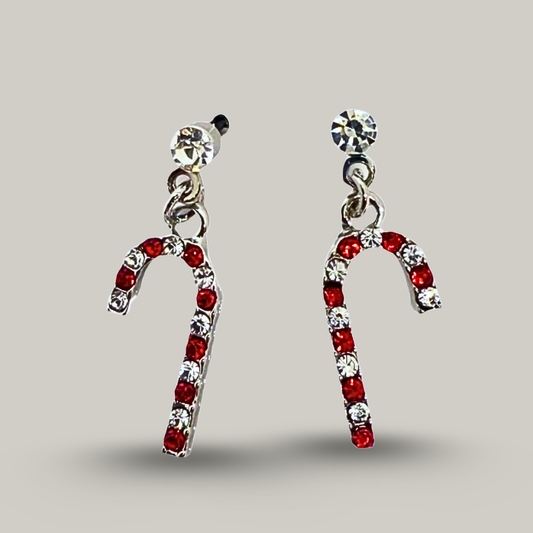 Audrey's - Candy Cane Stud Dangle Earrings