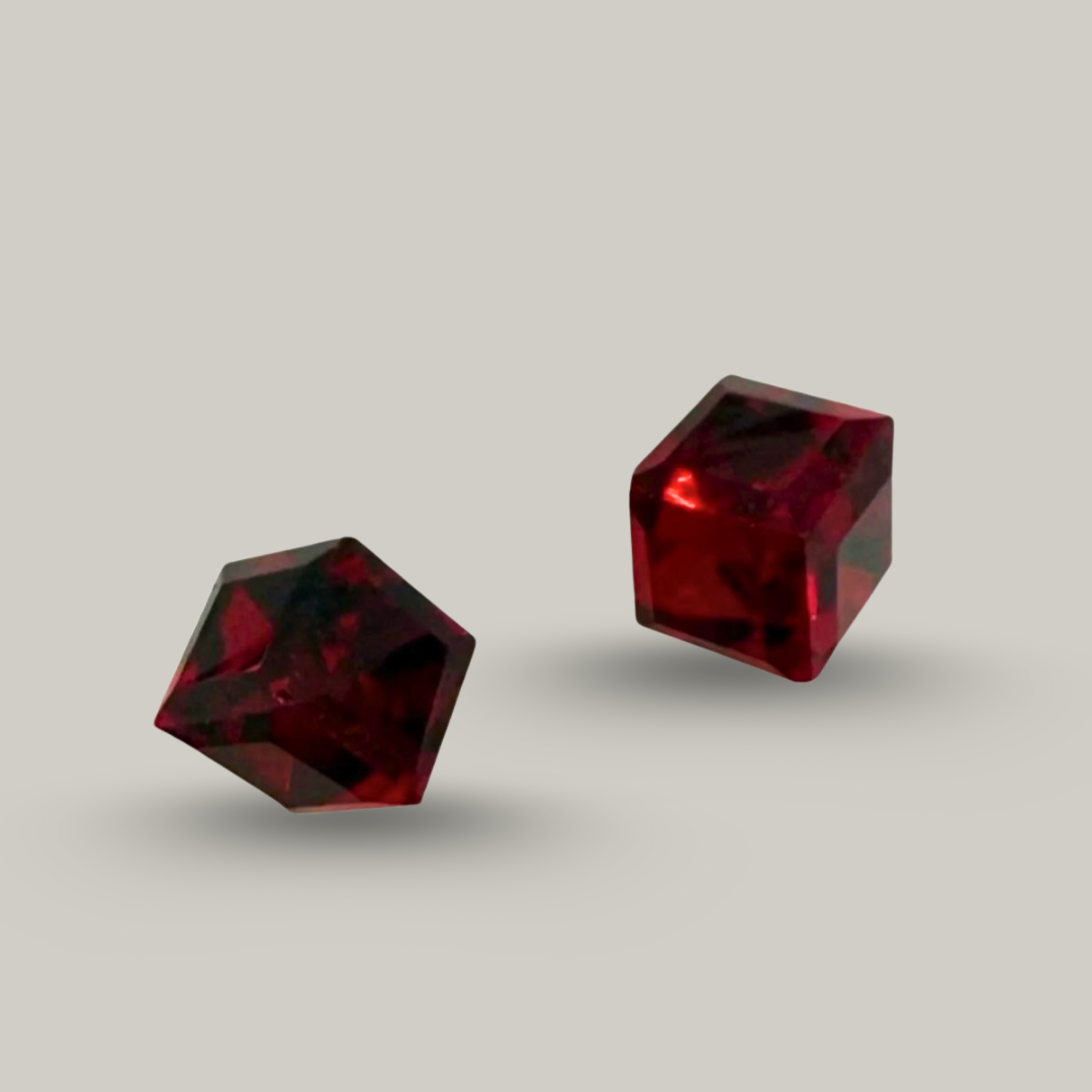 Audrey's - Ruby Cube Stud Earrings