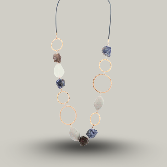 Merx - Gold Rings & Crystal Quartz Necklace