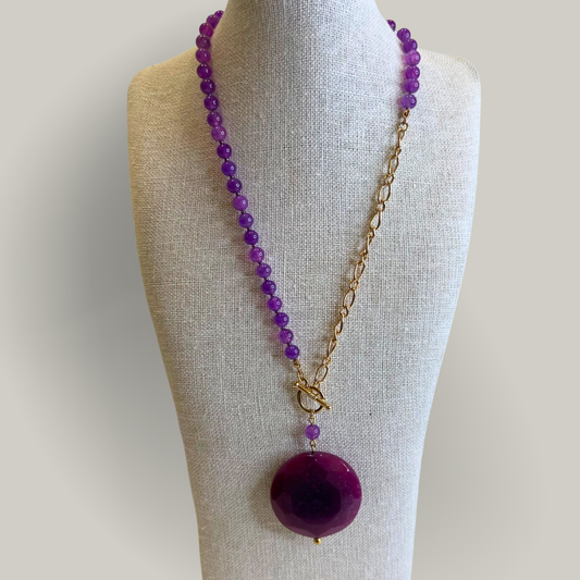 Merx - Rounded Stone Pendant Necklace