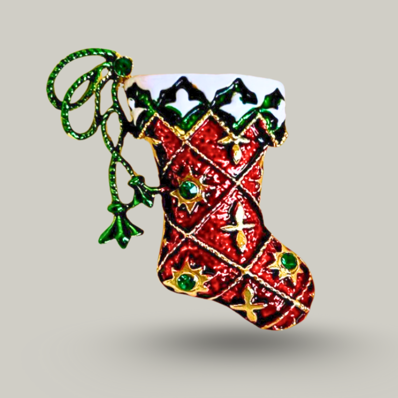 Jacqueline Kent - Christmas Stocking Brooch