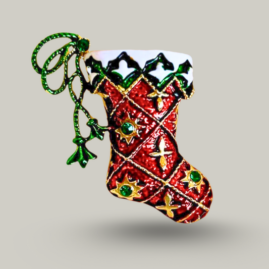 Jacqueline Kent - Christmas Stocking Brooch