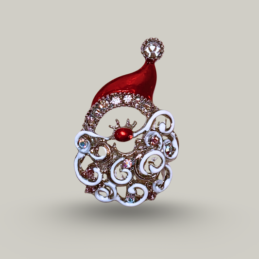Evershine - Diamond Santa Head Brooch