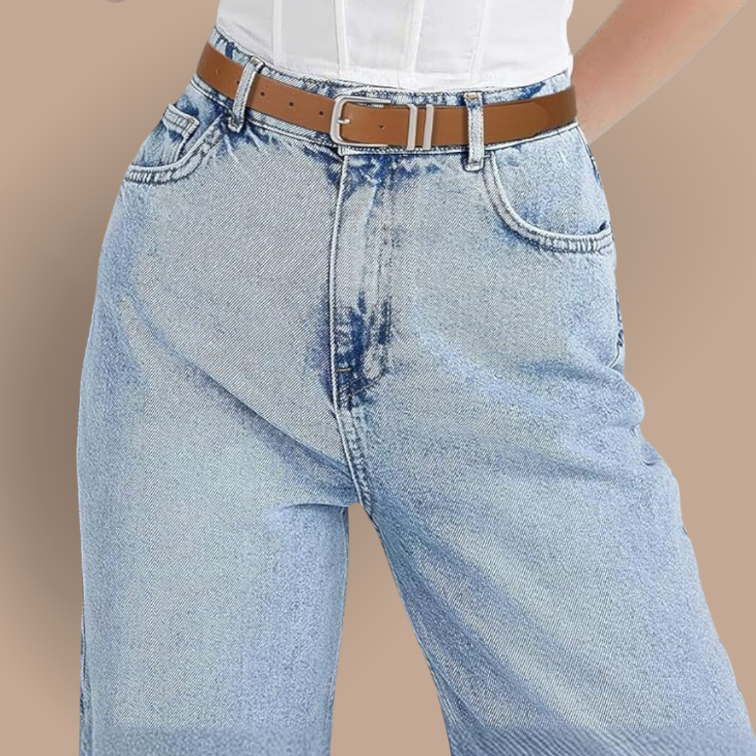 Audrey's - Essential Faux Leather Belt With Silver Buckle