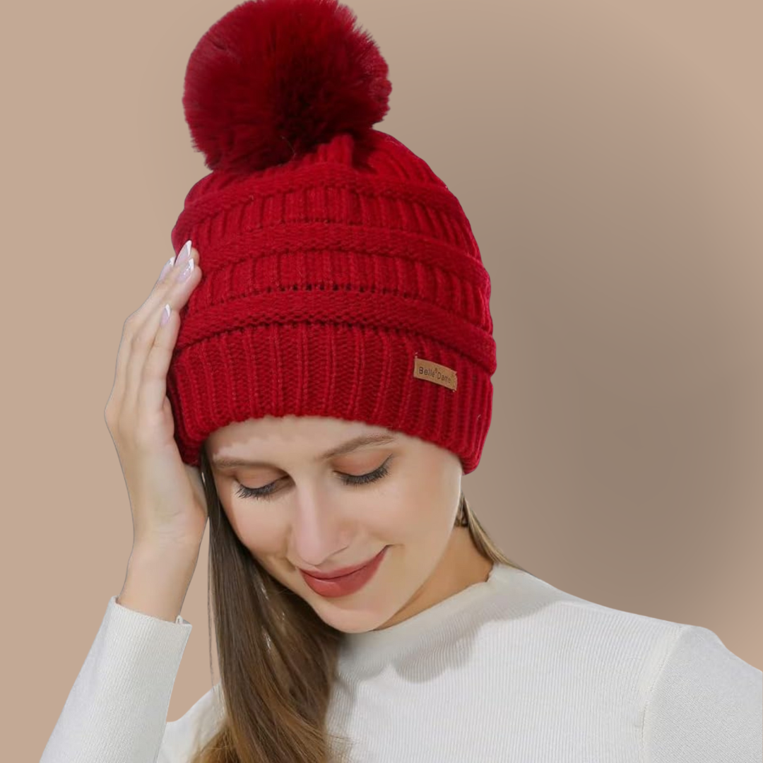 Belle Dame - Cozy Pom-Pom Knit Hat