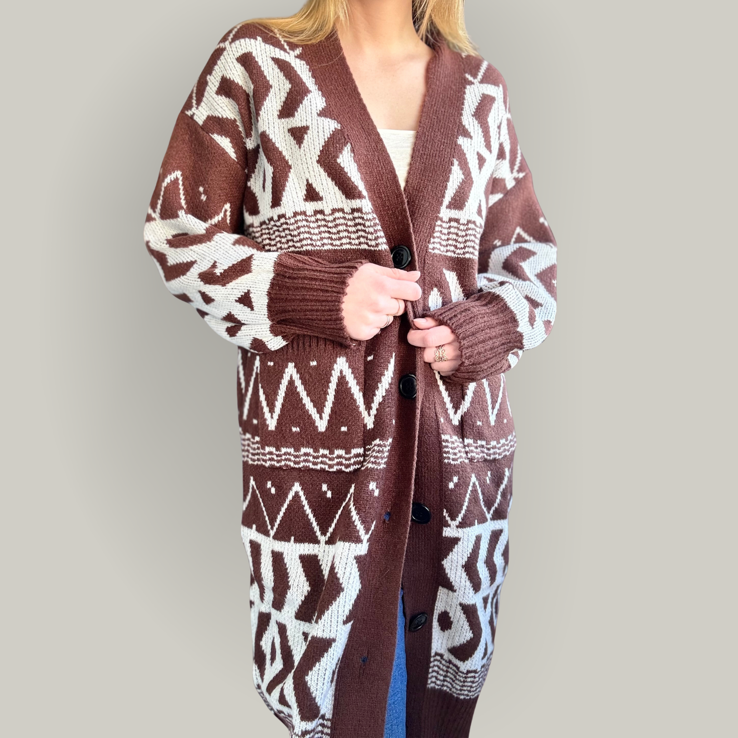 Minkas - Geo Knit Cardigan