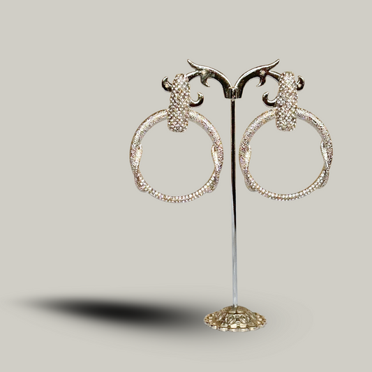 Fashion Jewelry - Sparkle Circular Dangly Earrings