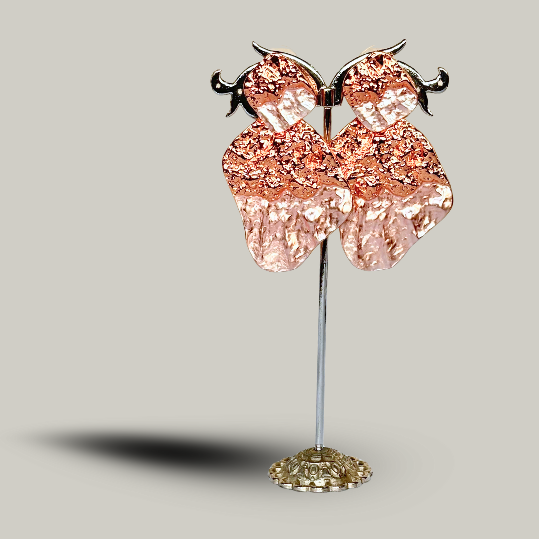 Fashion Jewelry - Two-Toned Textured Earrings