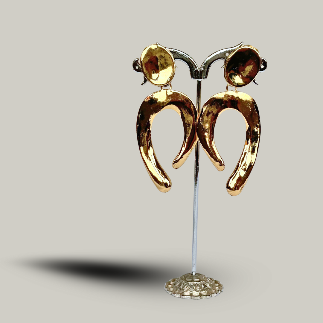 Fashion Jewelry - Rounded Dangly Clip-On Earrings