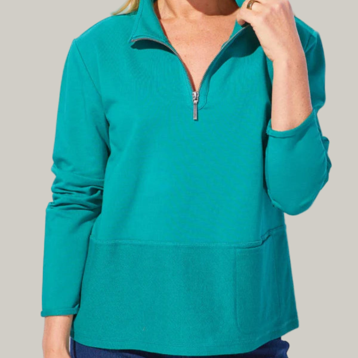 Escape - Ocean Front Terry Cozy Quarter Zip Sweater