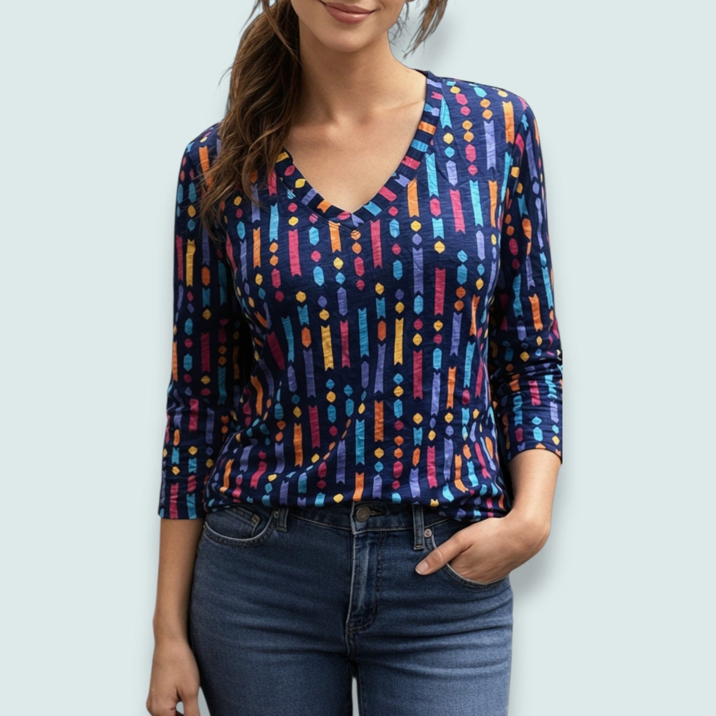 Tango Mango - Signature Layered Hem V-Neck Top