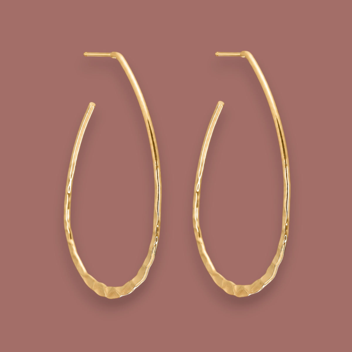 Merx - Hammered Teardrop Hoop Earrings