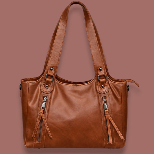 Vintage Decor - Twin Tassel Zip Shoulder Bag
