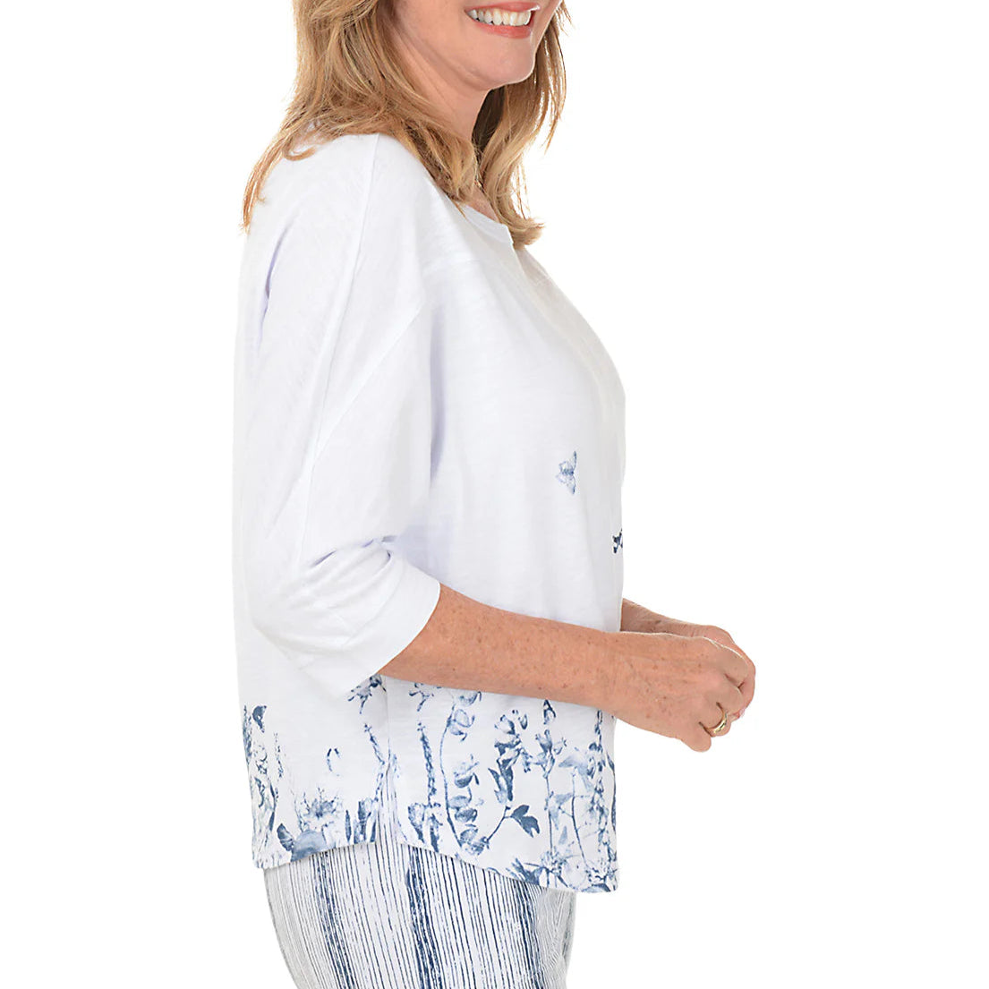 Wild Palms - Butterfly Floral Dolman Sleeve Top