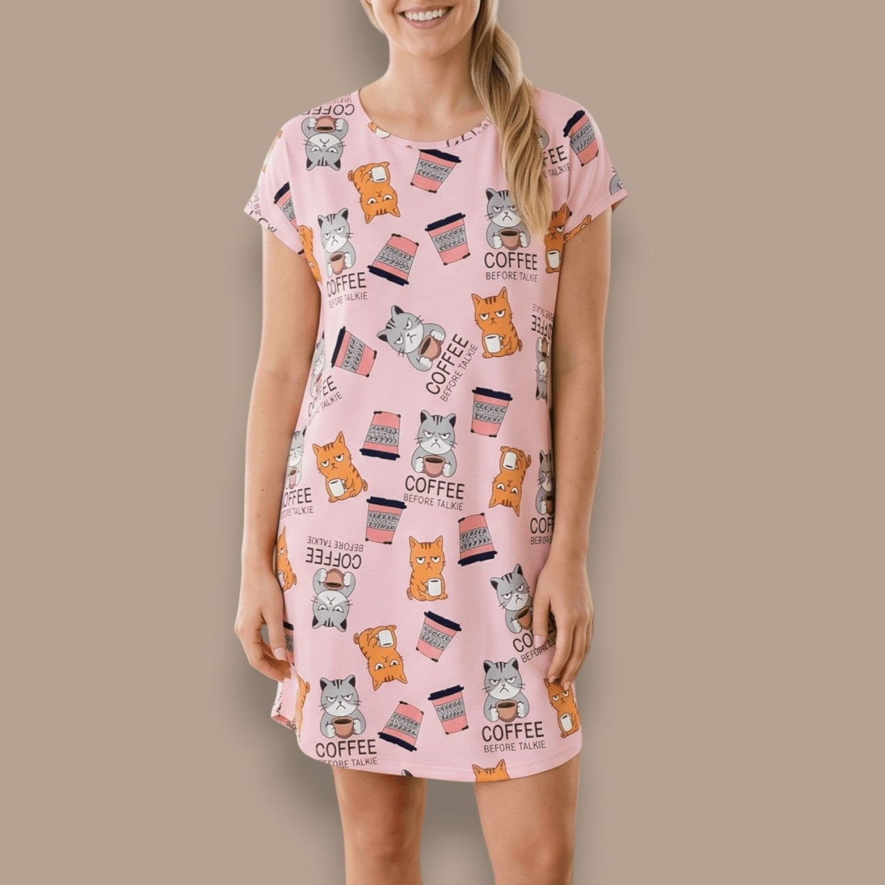 DKR - Playful Print Short Sleeve Nightshirt