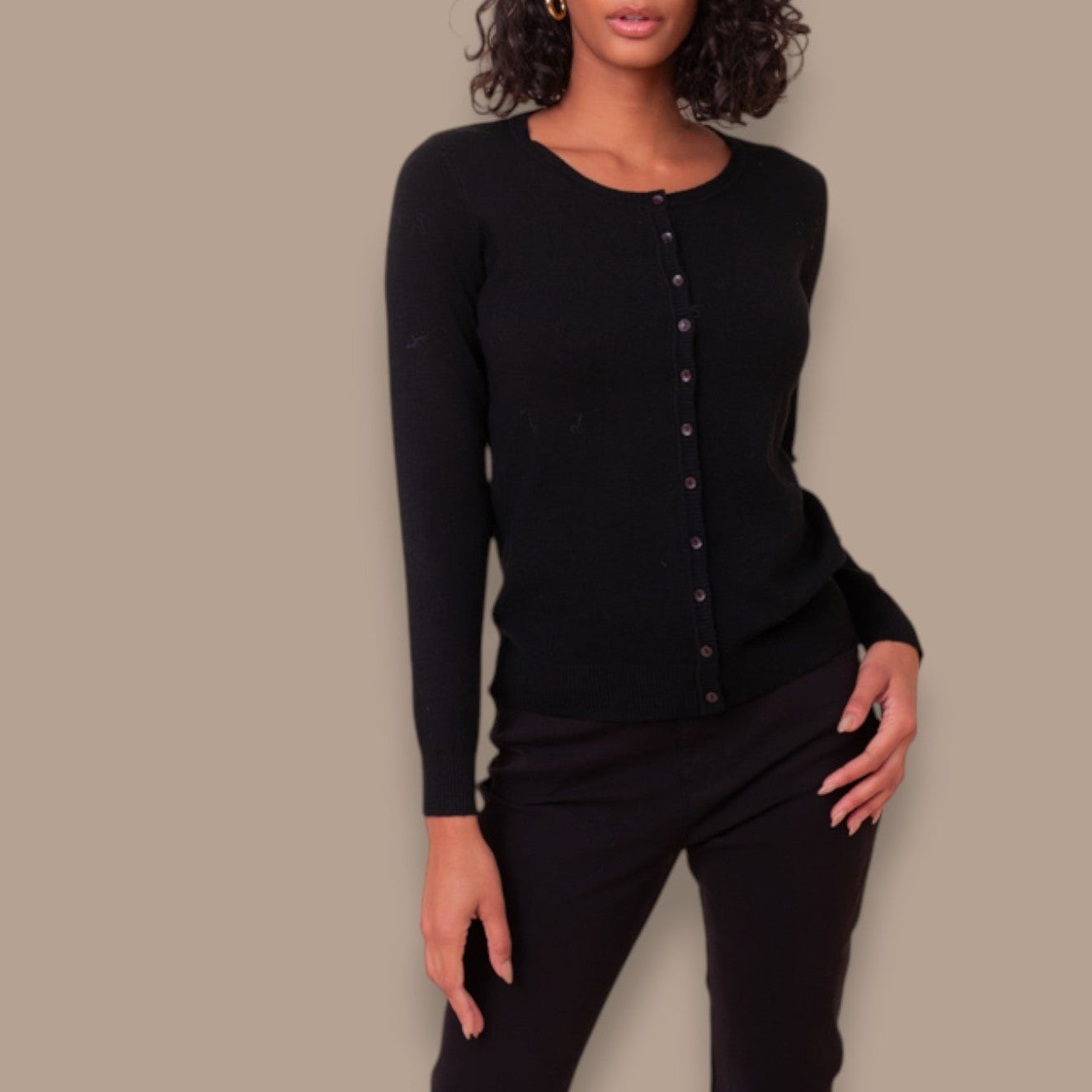 Alison Sheri - Classic Button Front Knit Cardigan
