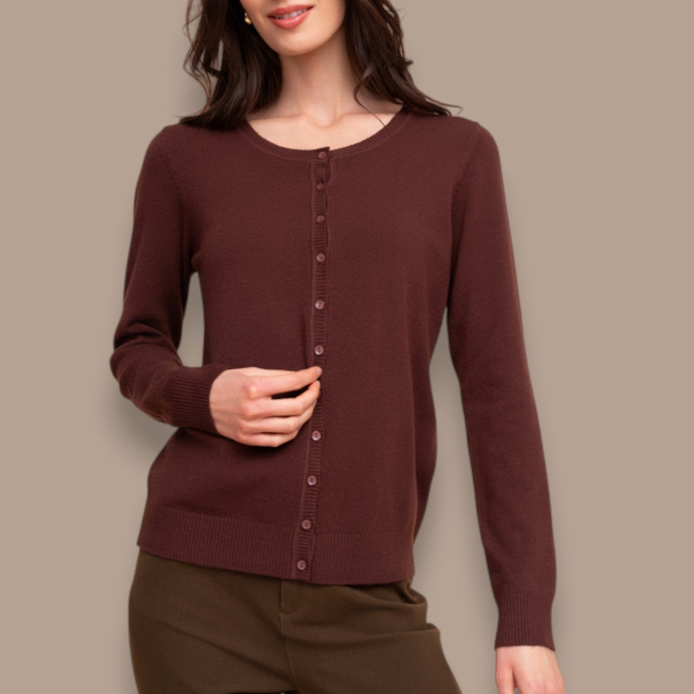 Alison Sheri - Classic Button Front Knit Cardigan