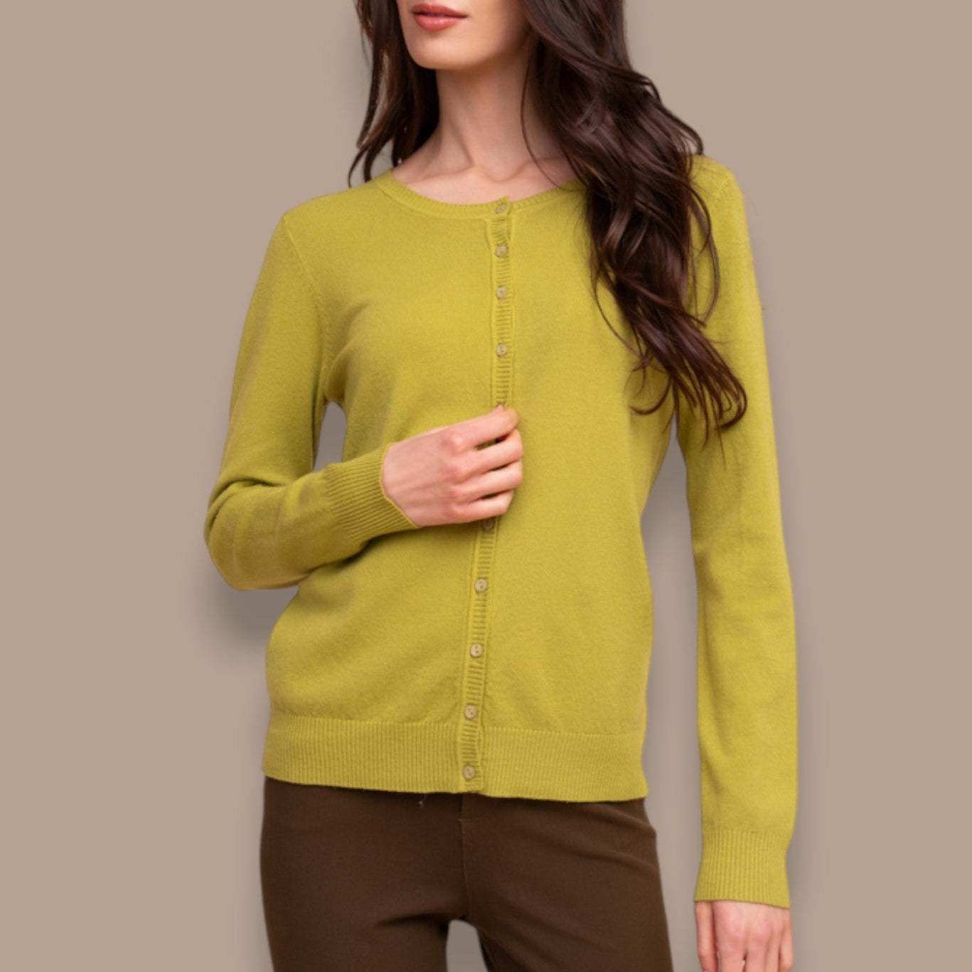 Alison Sheri - Classic Button Front Knit Cardigan