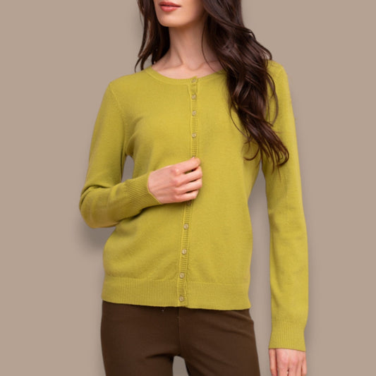 Alison Sheri - Classic Button Front Knit Cardigan