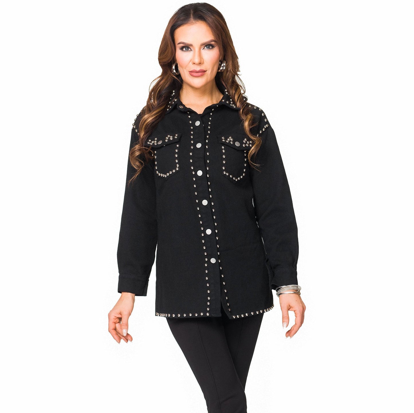 Minkas - Jacket With Stud Detail