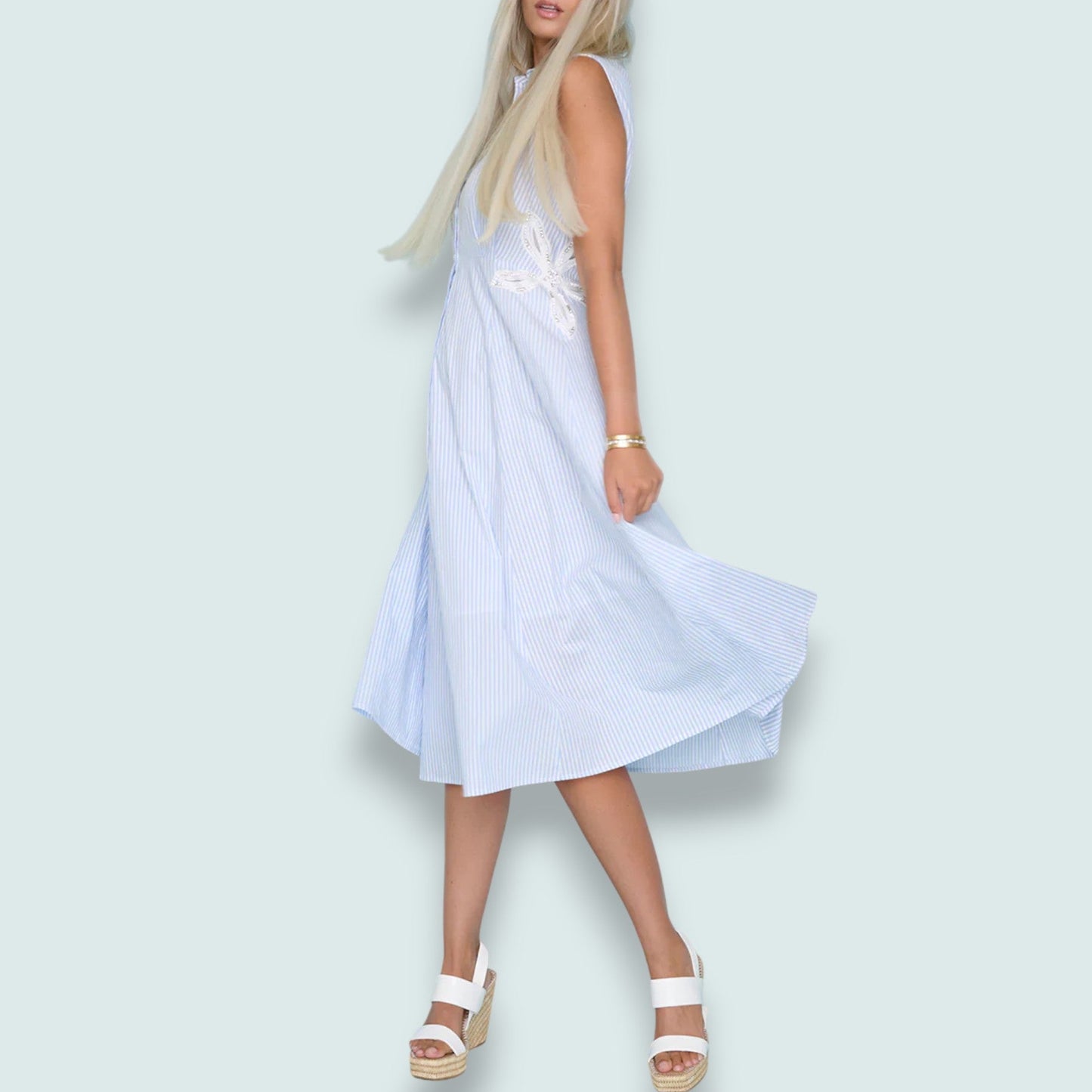 Picadilly - Sleeveless Floral Embellished Dress