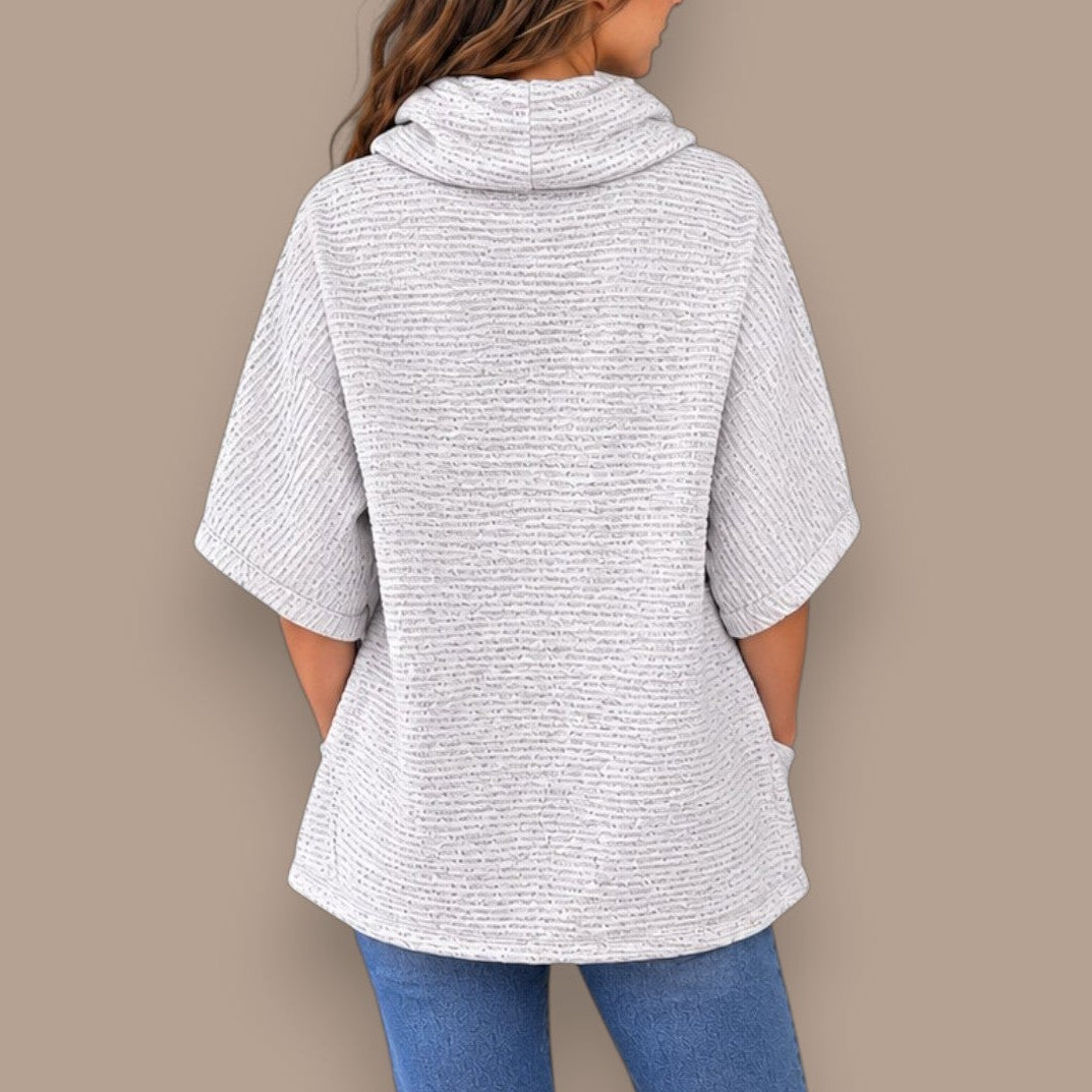 Pure - Soft Cowl Neck Pocket Sweater
