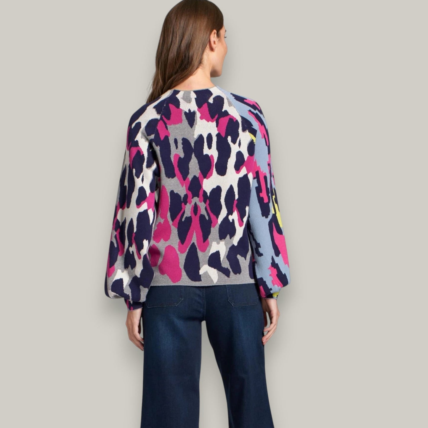 APNY - Leopard Funnel Neck Sweater