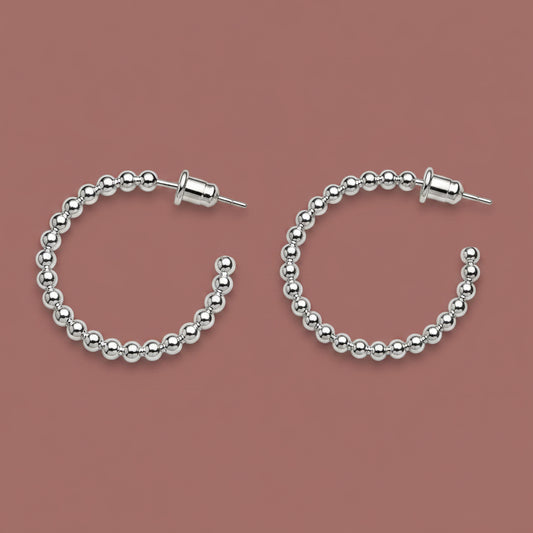 Audrey's - Textured Beaded Hoop Earrings