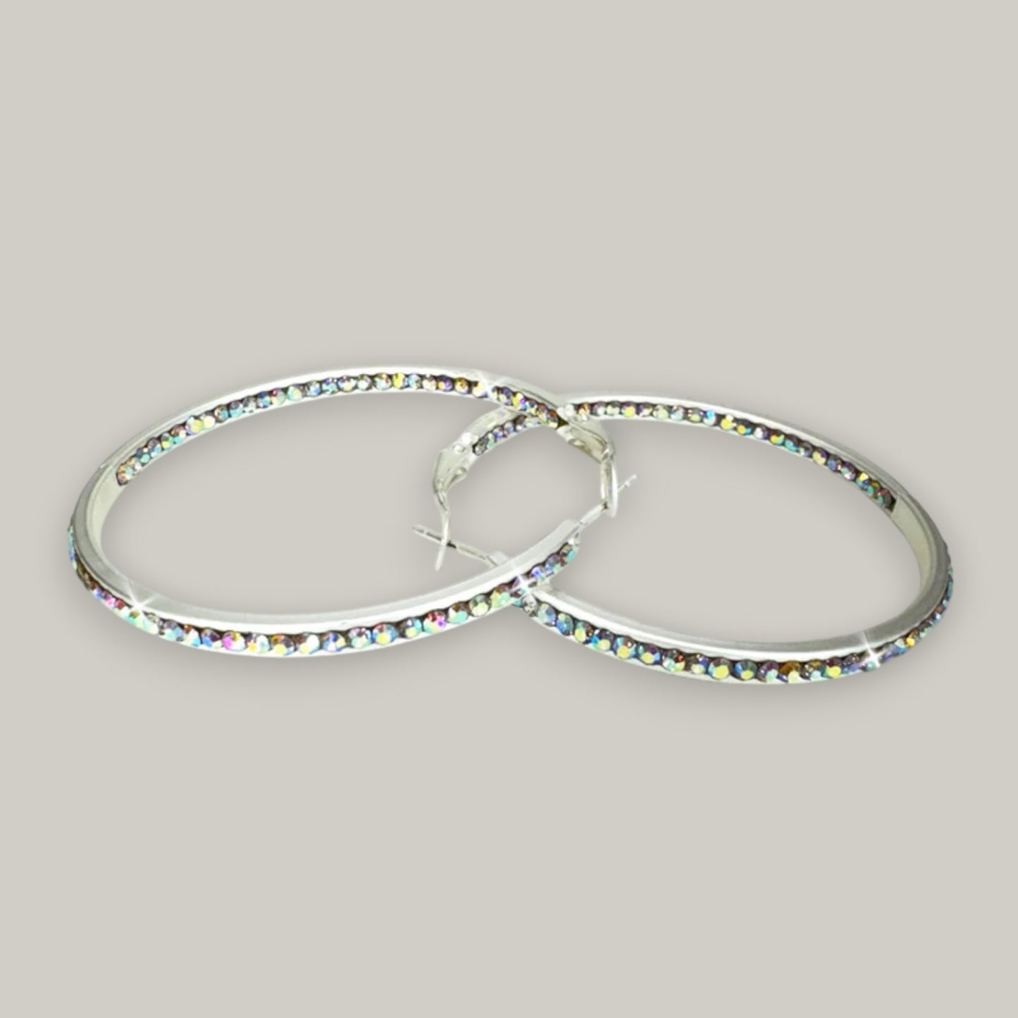 Jacqueline Kent - 30mm Round Crystal Hoops