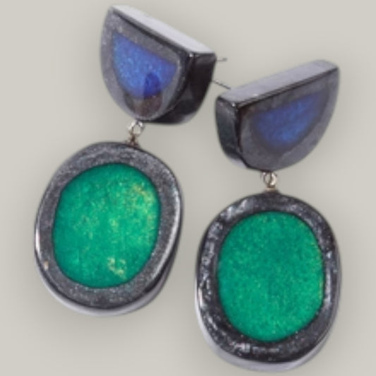 Zsiska - Dual-Stone Statement Drop Earrings