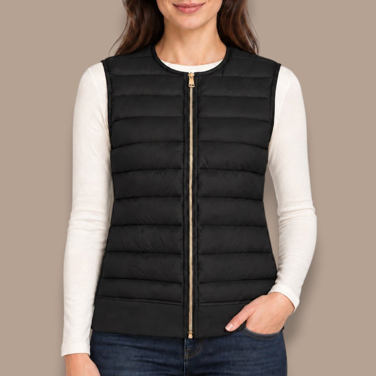 Sunday - Quilted Zip-Front Vest