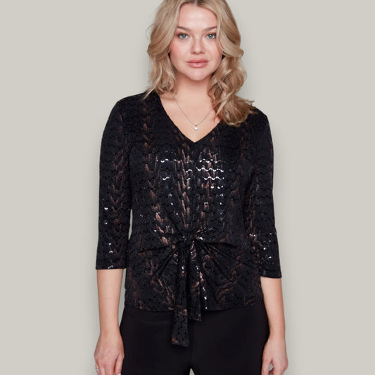 Compli K - Shimmer 3/4 Sleeve Top