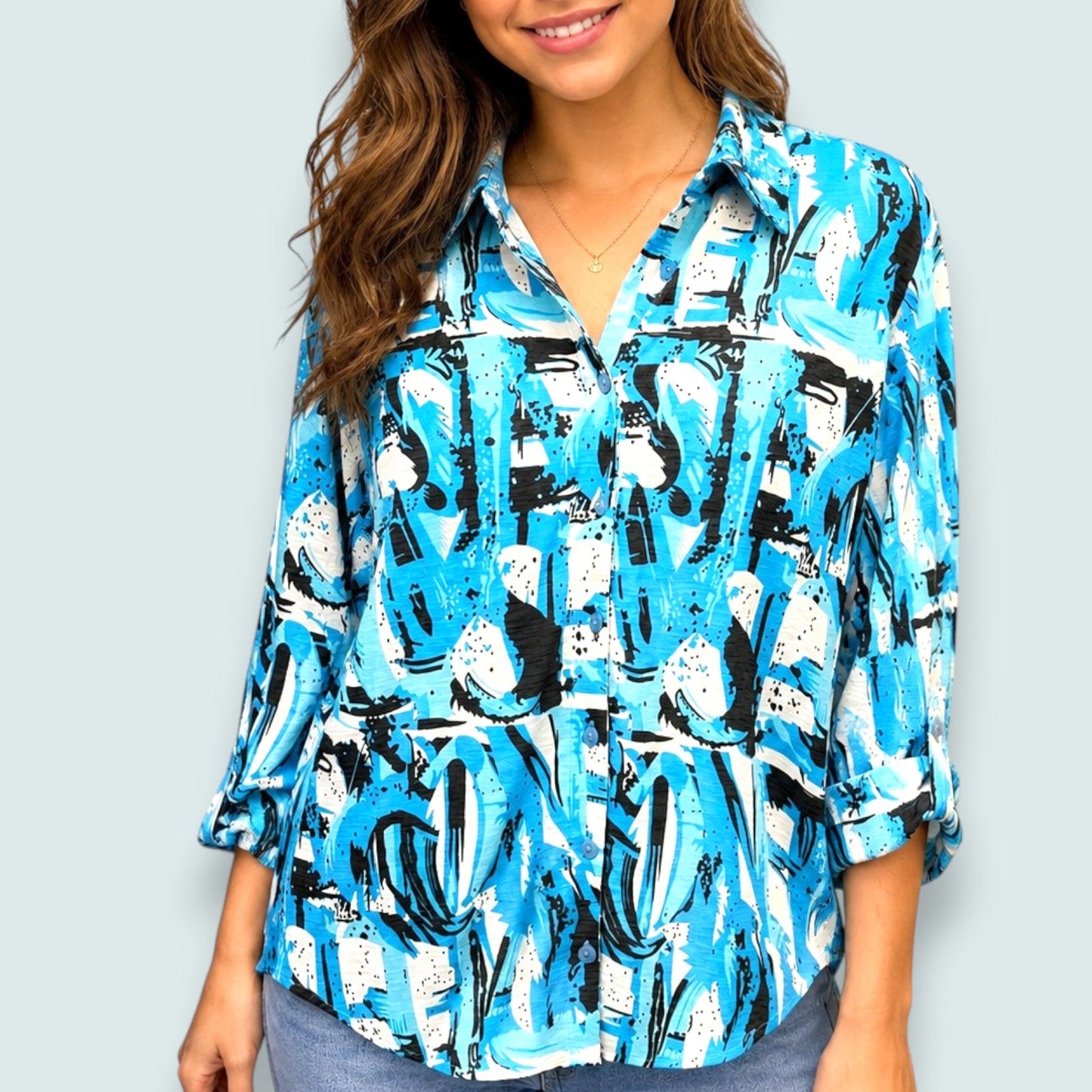 New Label - Abstract Print Blouse
