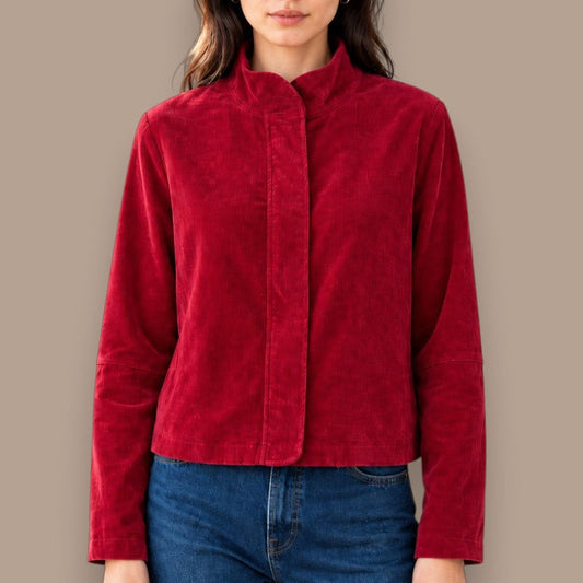 Pure - Stand Collar Corduroy Jacket