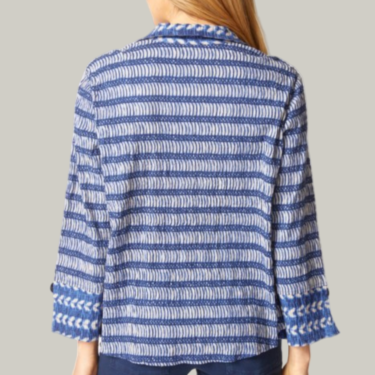 Habitat - Hidden Placket Mixed Blouse