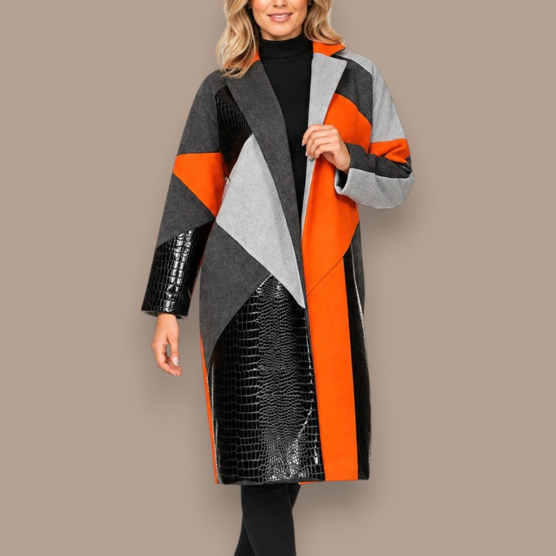 Minkas - Colourblock Open-Front Coatigan