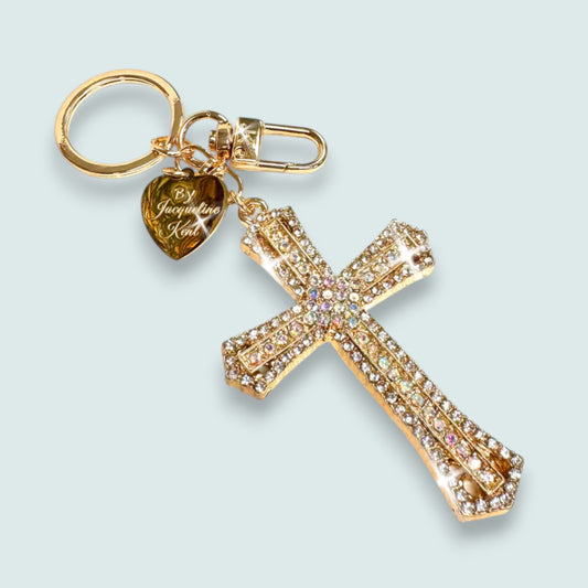 Jacqueline Kent - Gold Crystal Cross Purse Charm