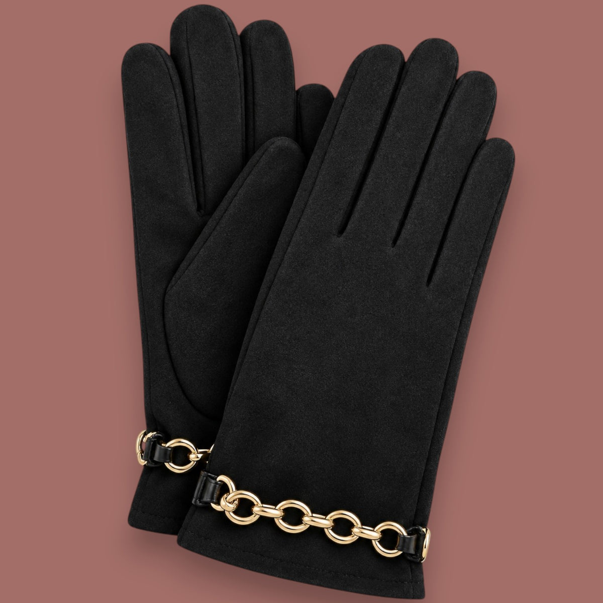 LC - Elegant Gold Chain Accent Gloves