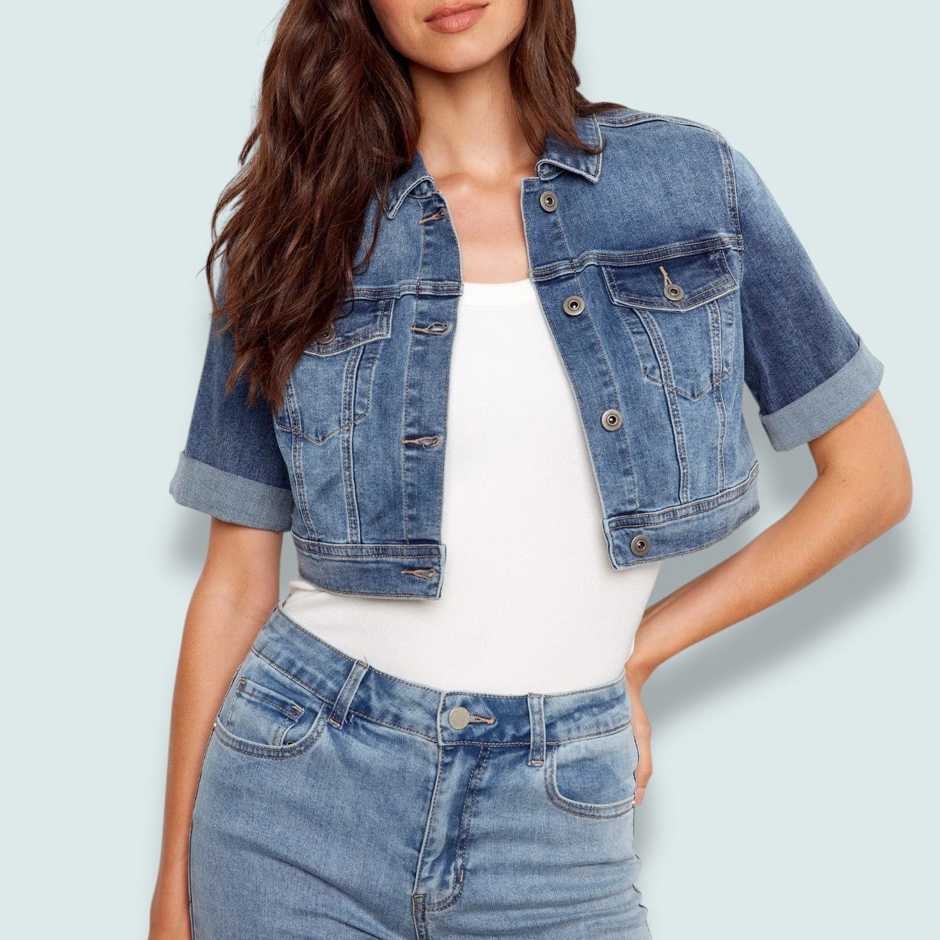 Charlie B - Cropped Denim Jacket