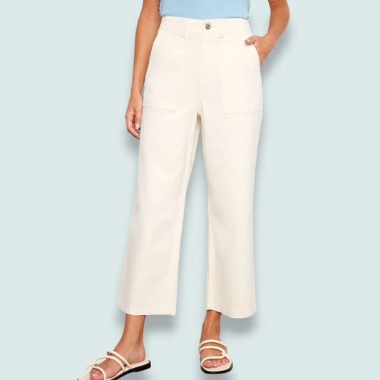 Charlie B - Cropped Utility Pocket Twill Pants